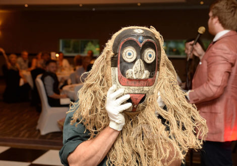 Man wearing mask at Antiques Auction Corporate Event