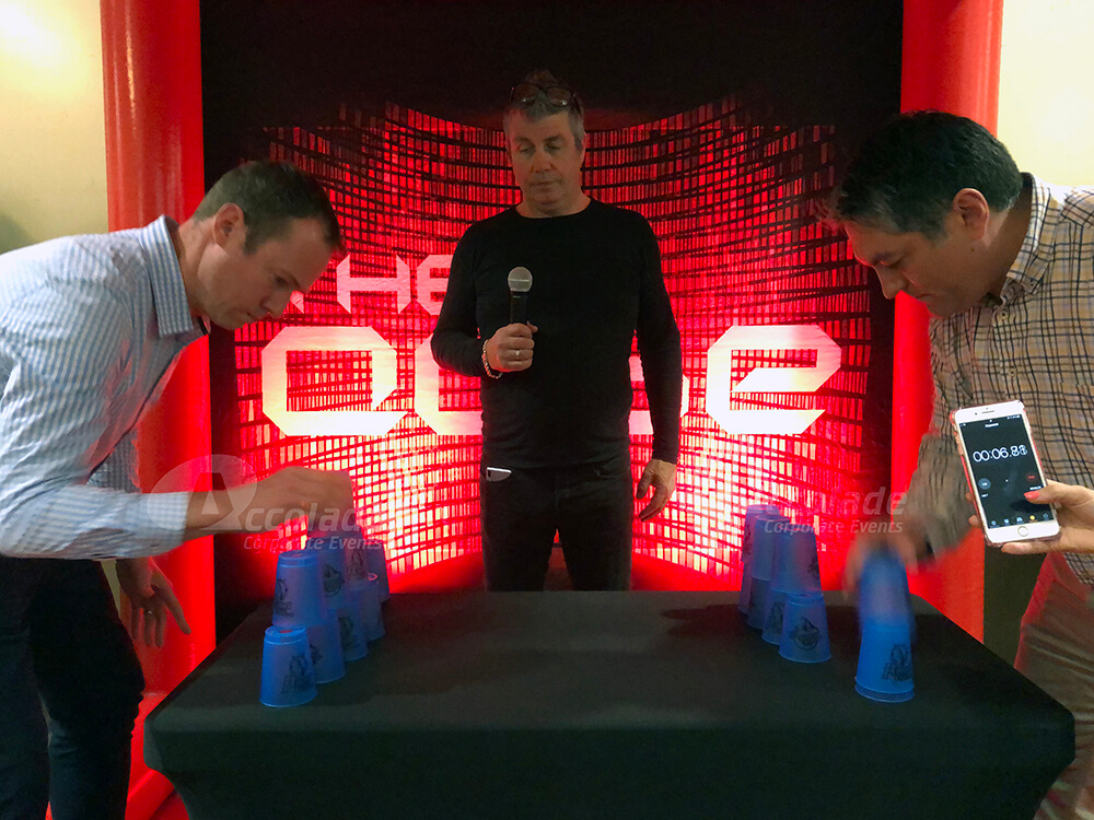 Head to head cup staking Beat the Cube team event