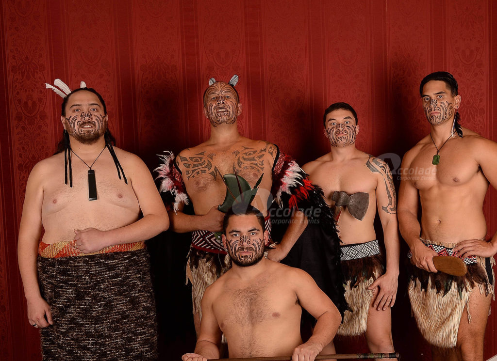 Group of Maori Haka master at a team building event