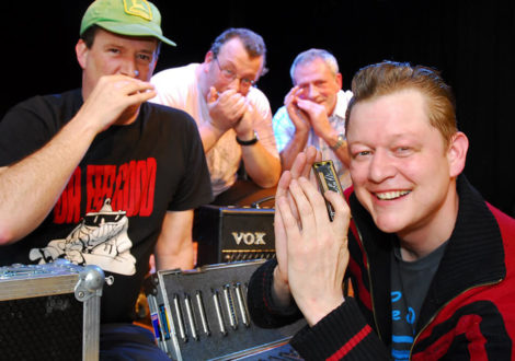 Happy people at harmonica workshop