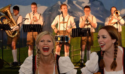 Women laughing at German Beer Festival event
