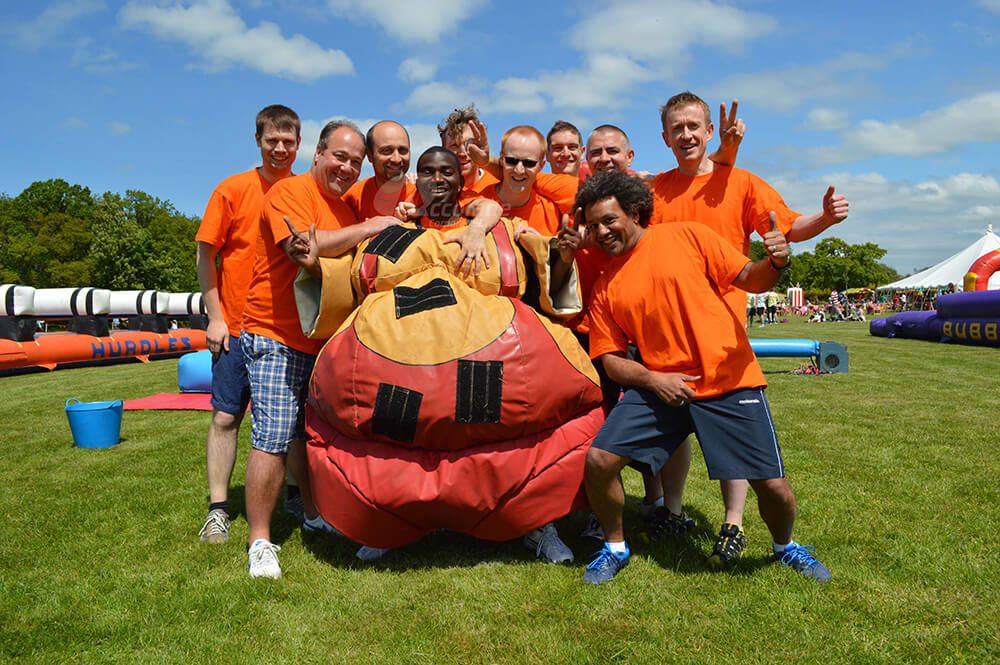 Orange team its a knockout total wipe out event
