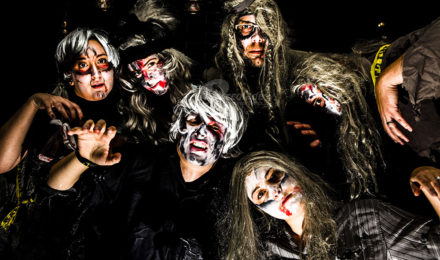 Dressed as Zombies at Thriller Team Event