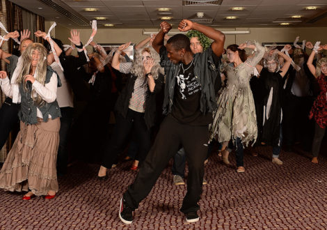 Teacher Demonstrating Thriller Dance