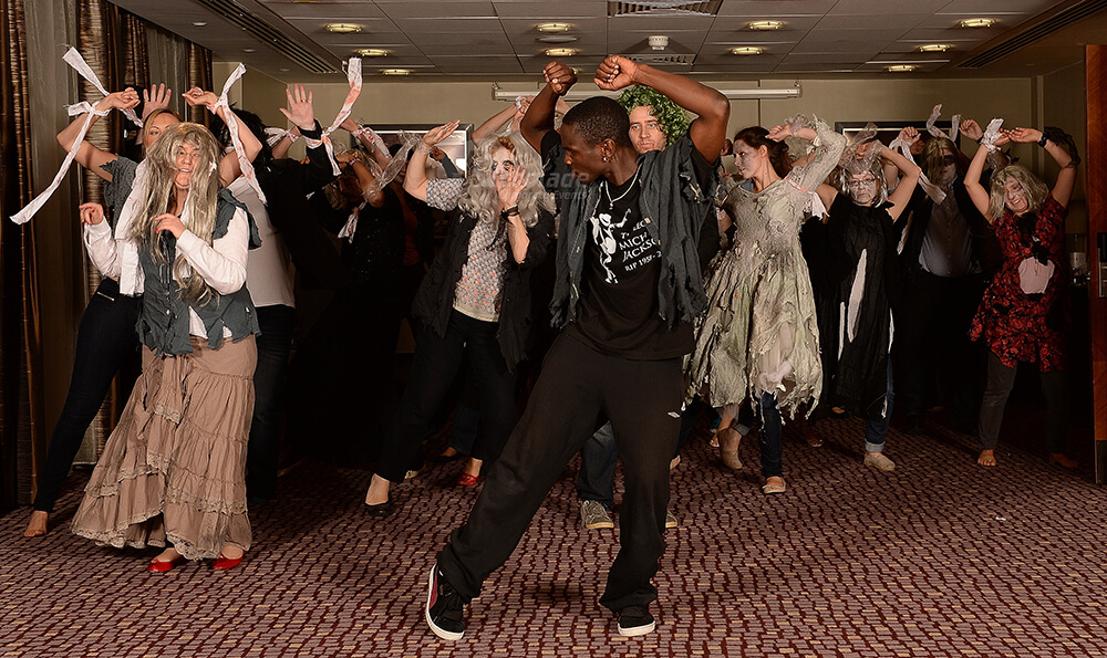 Teacher Demonstrating Thriller Dance