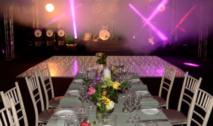 Room dressed for company party
