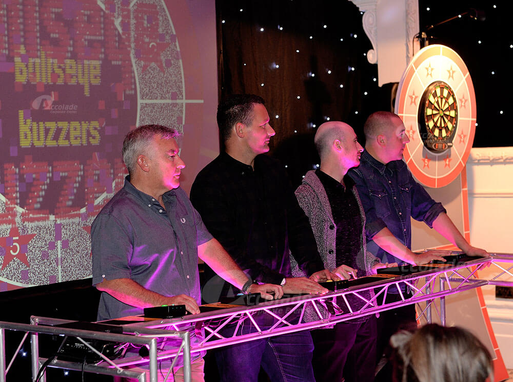 Waiting to answer questions at corporate game show event