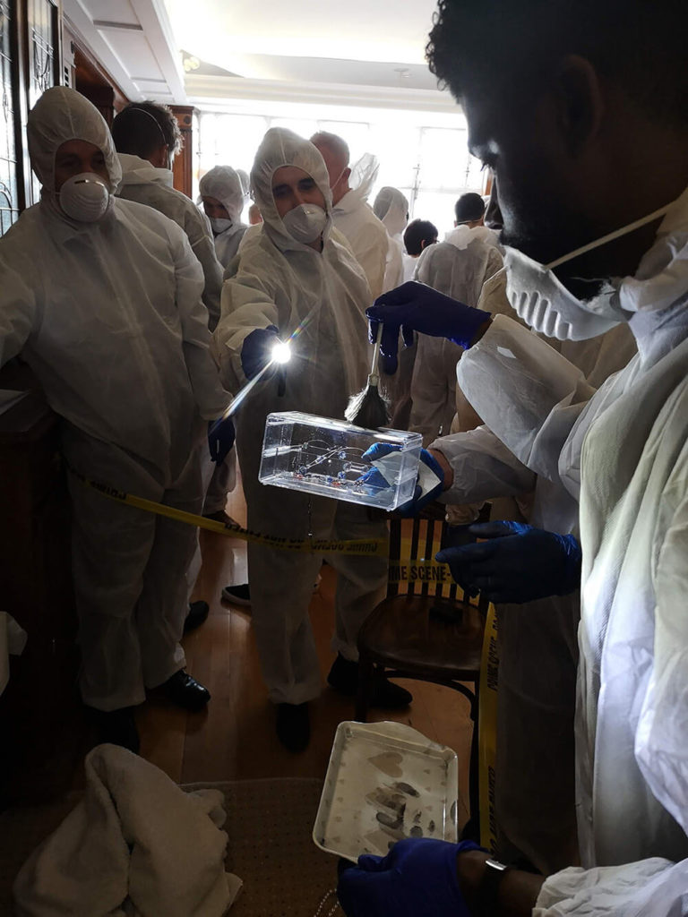 Team taking part in CSI team event
