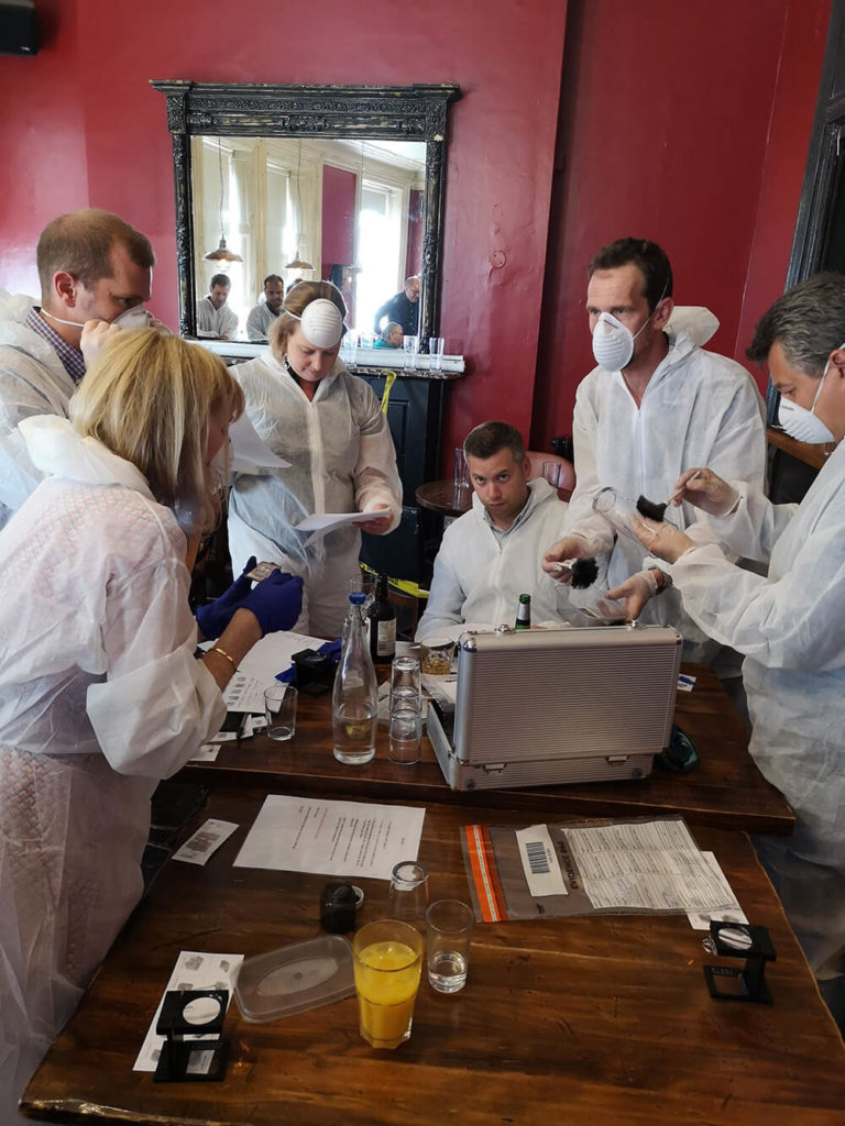 Analysing fingerprints at corporate event 