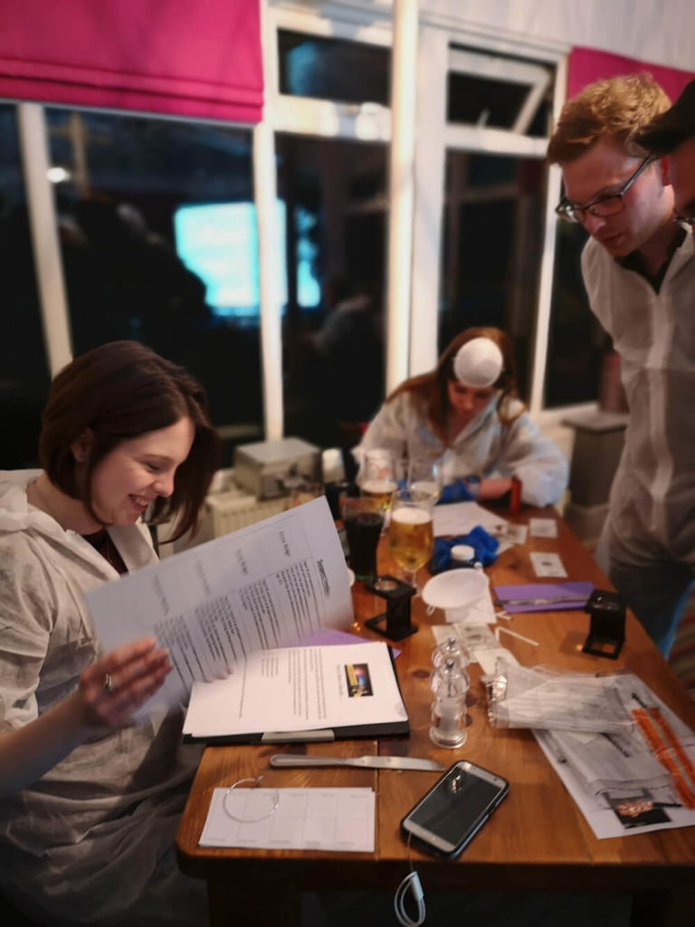 Solving a crime at a team build event