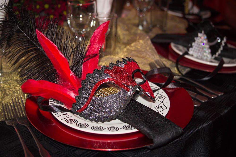 Venetian mask at a company party